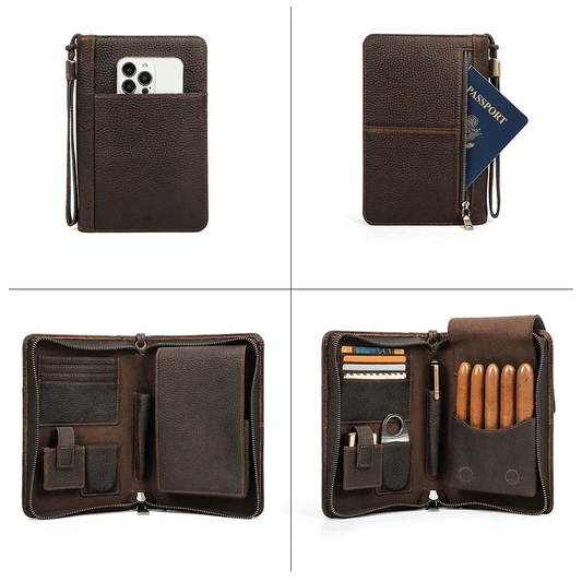 Cigar case and accessories - natural leather