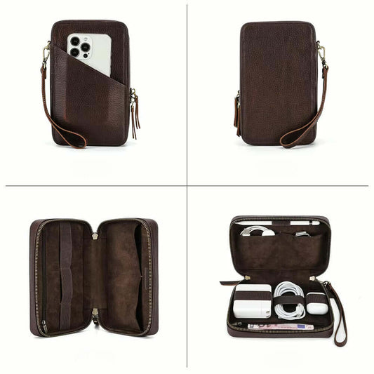 Accessories case - natural leather