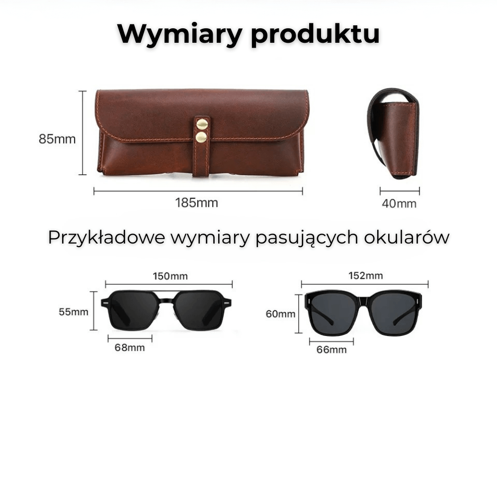 Etui na okulary - pojedyncze - skóra naturalna