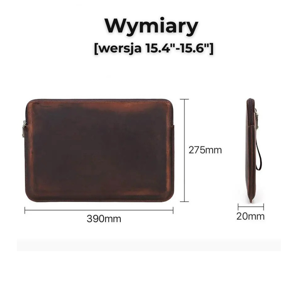 Etui na laptopa MacBook 13.3" 13.6" 14.2" 15.6" - skóra naturalna