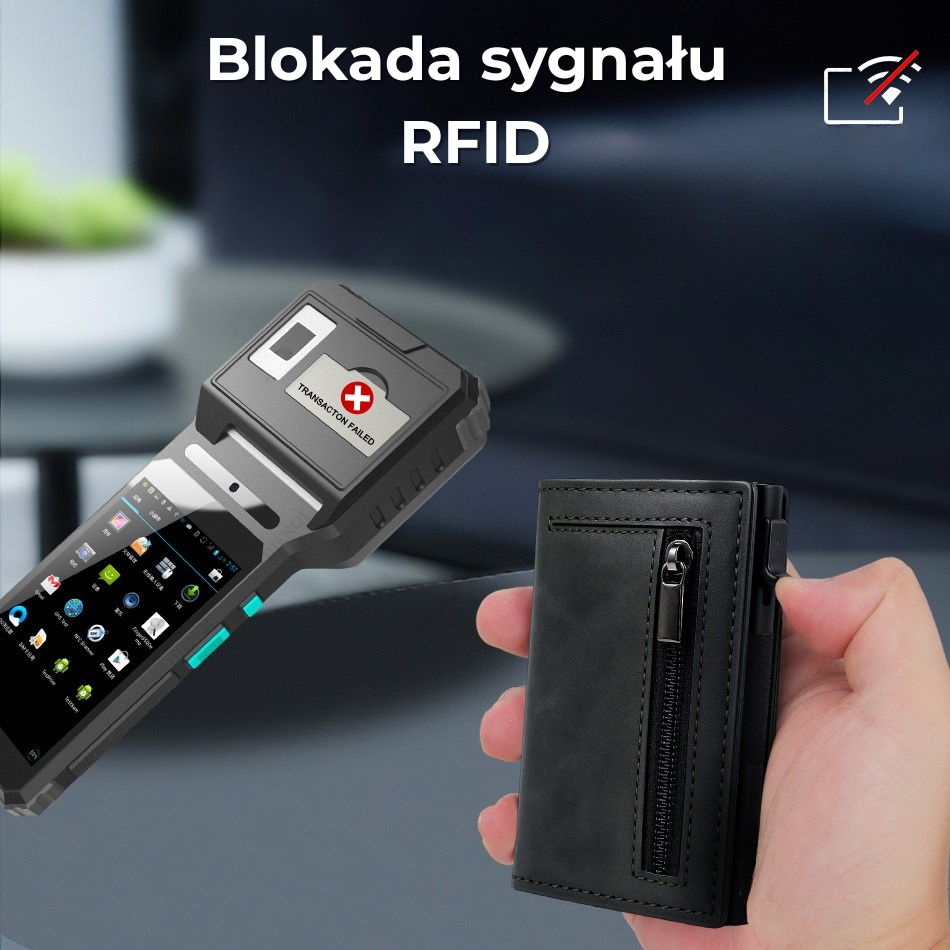Skórzany minimalistyczny portfel slim na karty z ochroną RFID