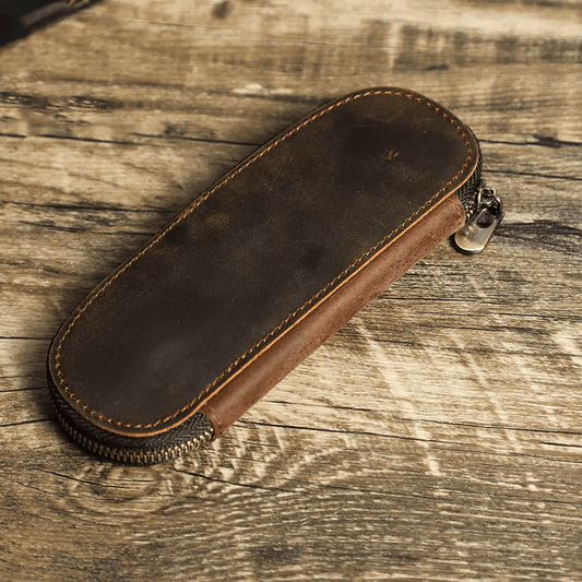 Piórnik ze skóry na dwa długopisy