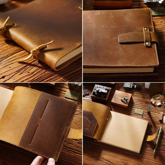 Leather-bound sketchbook