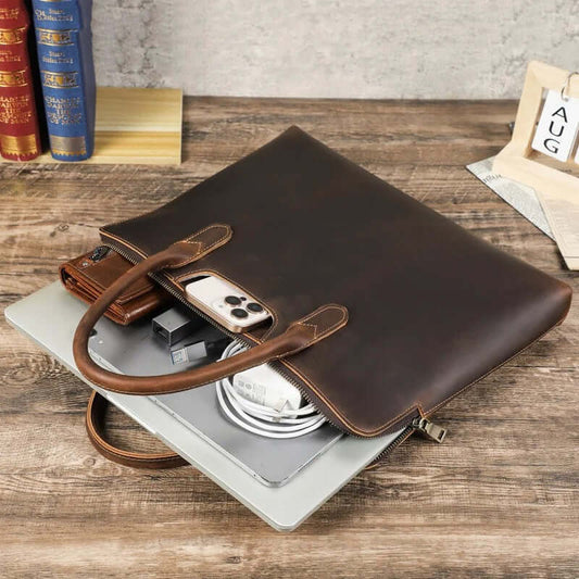 Aktówka na laptopa 14" 14.2" MacBook Pro - skóra naturalna