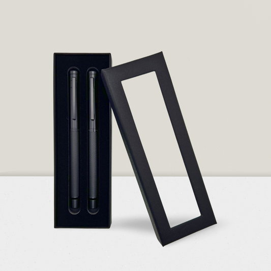 Zestaw prezentowy Eclipse Noir – pióro i długopis w eleganckim czarnym pudełku