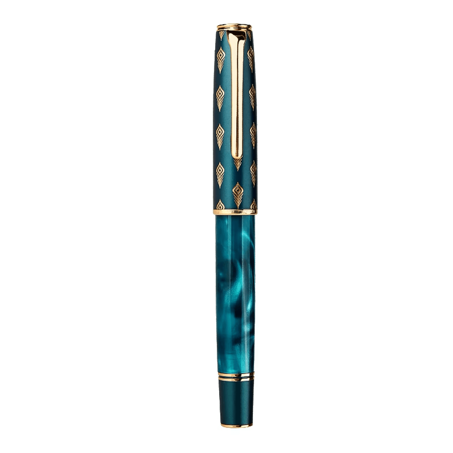 Pióro wieczne tłokowe Peacock Blue - dumny paw - odkręcane