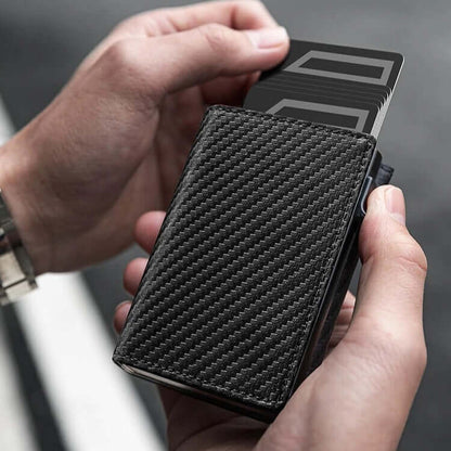 Retro Leather Wallet with RFID Protection - Magnetic Closure