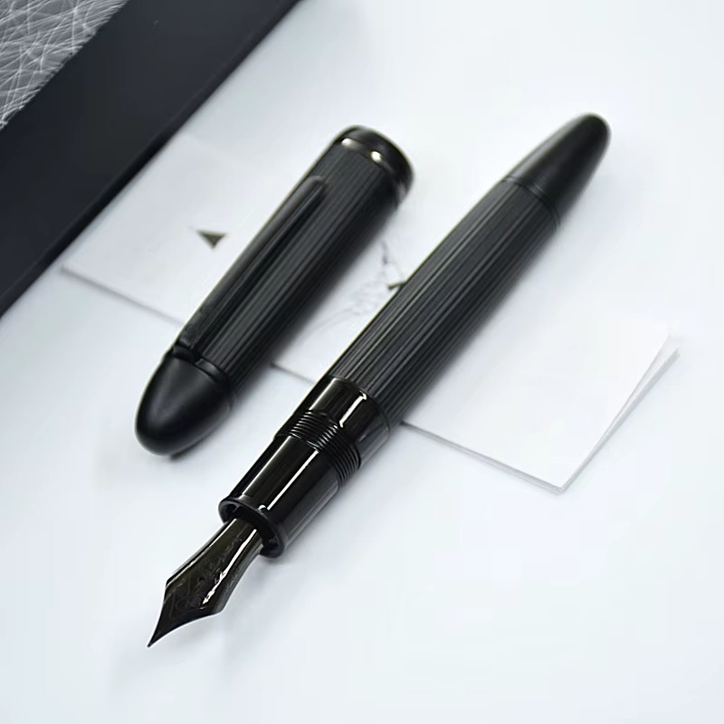Pióro wieczne Black & Silver Regent - metalowy klasyk - tłokowe - odkręcane