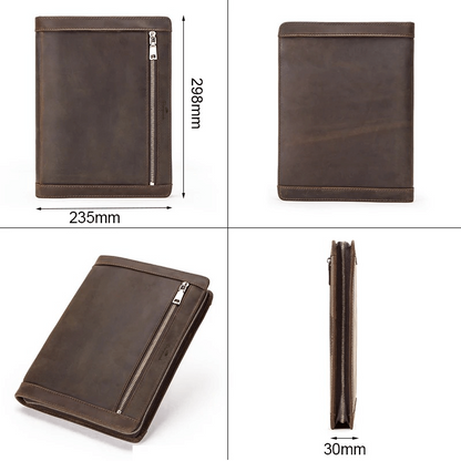 Etui na notes A5 lub  tablet do 11" - zamykane na suwak - skóra naturalna