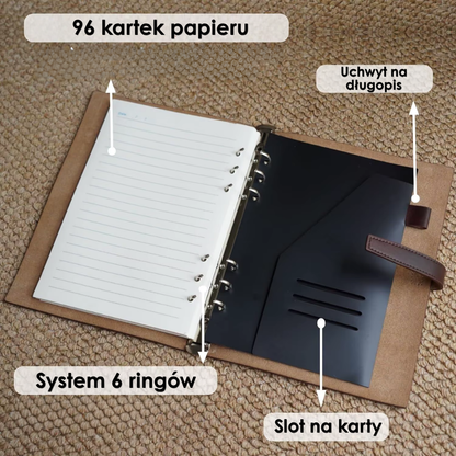 Notatnik A5 na wymienne wkłady – zamykany na szlufkę