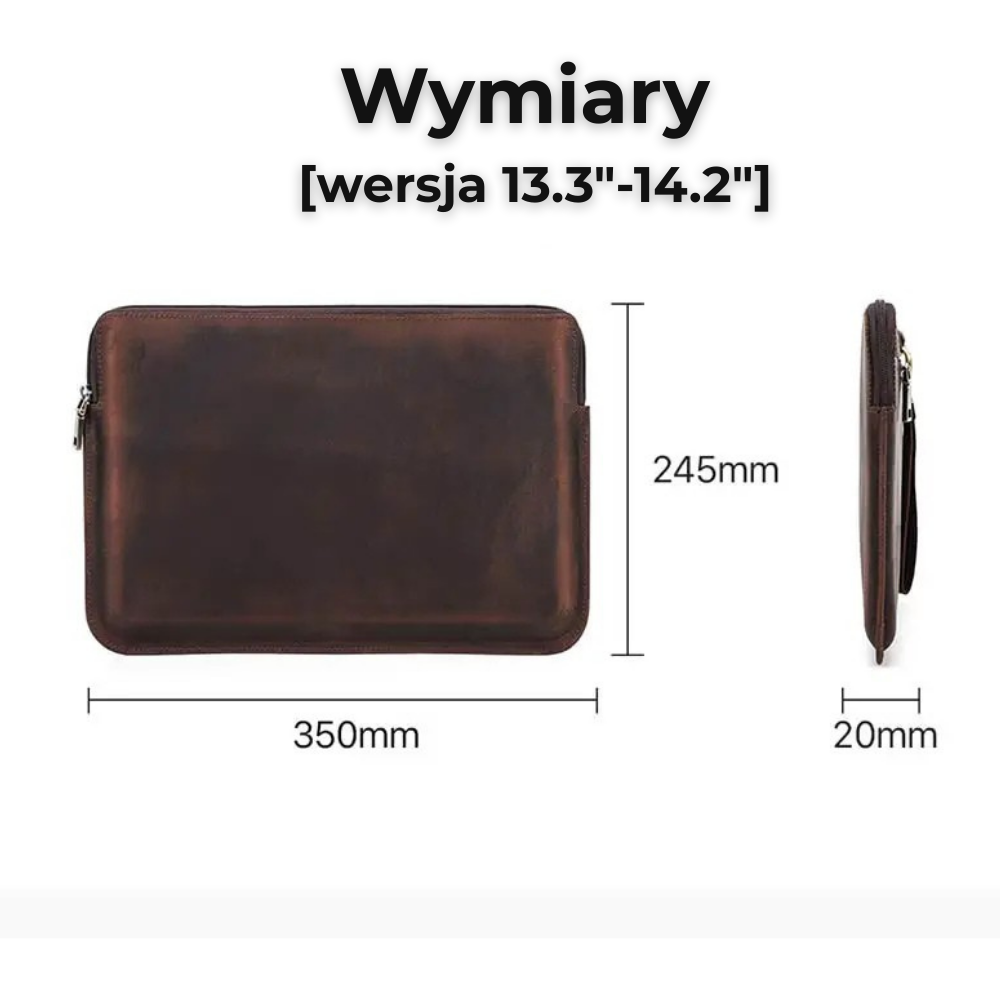 Etui na laptopa MacBook 13.3" 13.6" 14.2" 15.6" - skóra naturalna