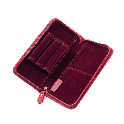 Piórnik na 3 pióra zamykany na suwak – skóra naturalna - różne kolory