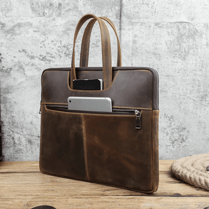 Aktówka na laptopa 14" 14.2" 15.4" - skóra naturalna