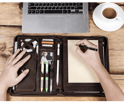 Etui na notes A5 lub  tablet do 11" - zamykane na suwak - skóra naturalna