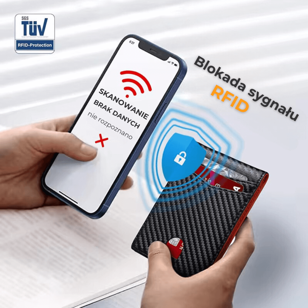 Skórzany portfel ultra slim z ochroną RFID
