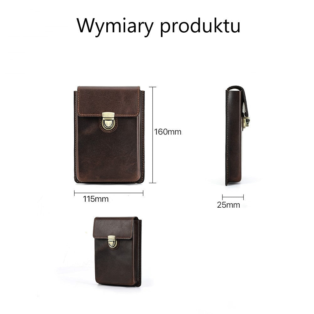 Etui na pióra - zamykanie na klamrę - skóra naturalna