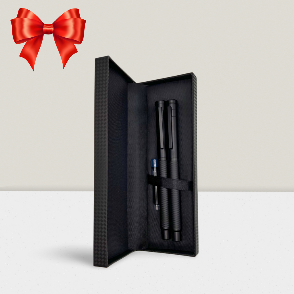 Zestaw prezentowy Eclipse Noir – pióro i długopis w eleganckim czarnym pudełku