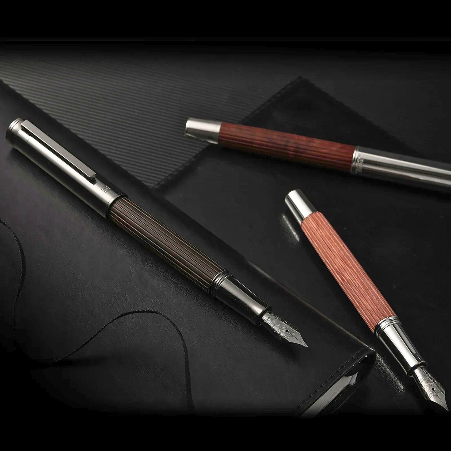 Pióro wieczne Retro Grooved - ryflowane drewniane wykończenie - odkręcane