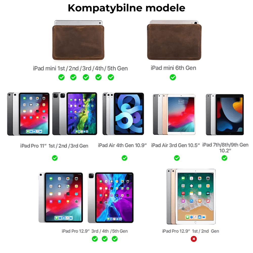 Etui na tablet do 12.9" - skóra naturalna