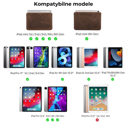 Tablet case up to 12.9" - natural leather