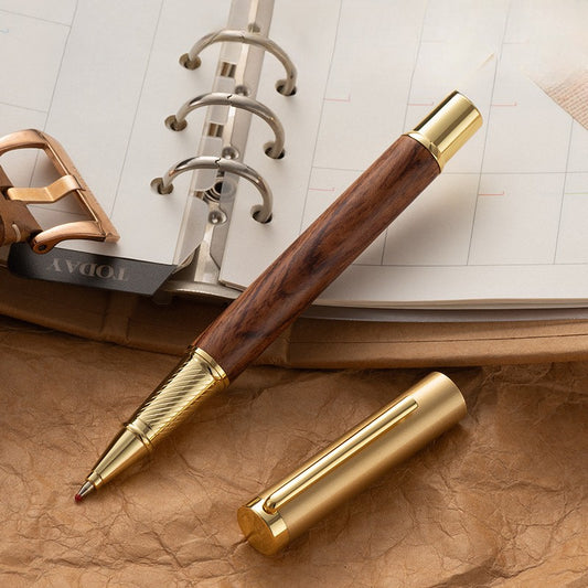 Linea Legno Gold –  długopis żelowy z duszą drewna