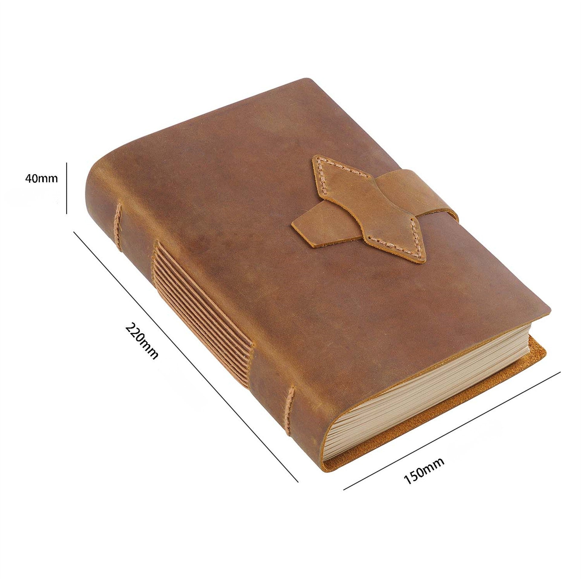 Codex Terra – skórzany notatnik A5 z papierem kraft (400 stron) w brązowej skórzanej oprawie.