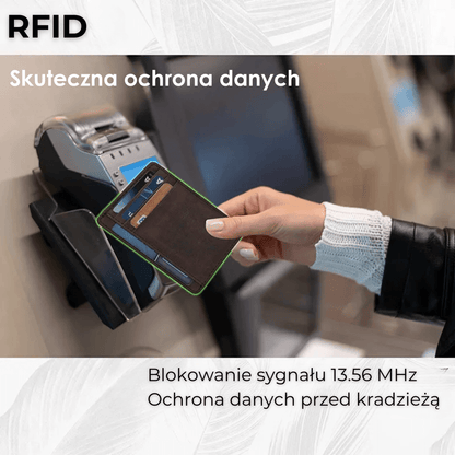 Skórzany portfel slim na karty z ochroną RFID