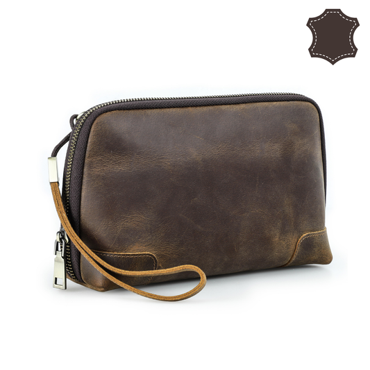 Saszetka na akcesoria Apple ze skóry naturalnej – brązowa