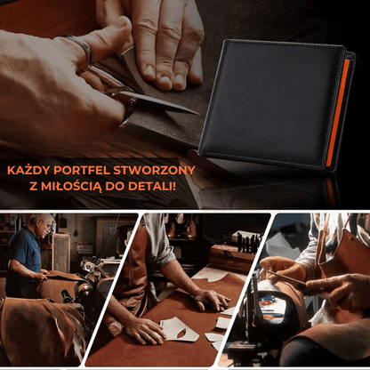 Skórzany portfel klasyczny z ochroną RFID