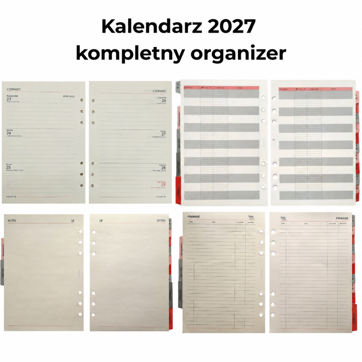 A5 notebook inserts - lined, squared, plain, kraft